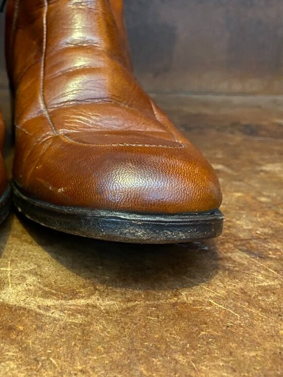 Vintage 1970s Men\'s FLORSHEIM Beatles Brown Leather Side Zipper Ankle Boots main image 7
